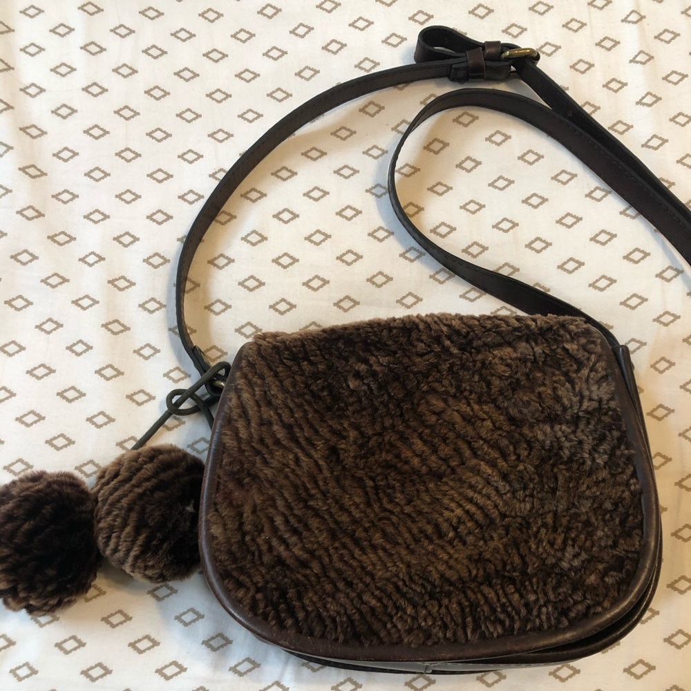 Patricia Nash Leather & Sheepskin Saddle Bag